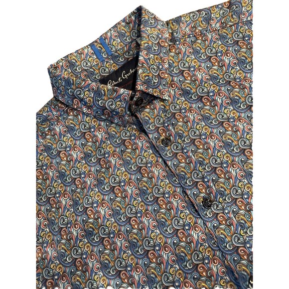 Robert Graham Mens Tailored Paisley SZ Large Long Sleeve Button Up Flip Cuff - Picture 15 of 15